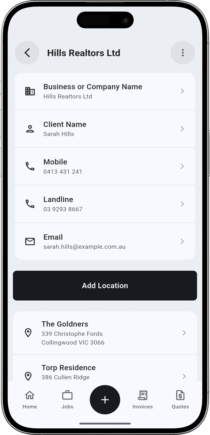 The Real Estate Client step - Viewing client profile