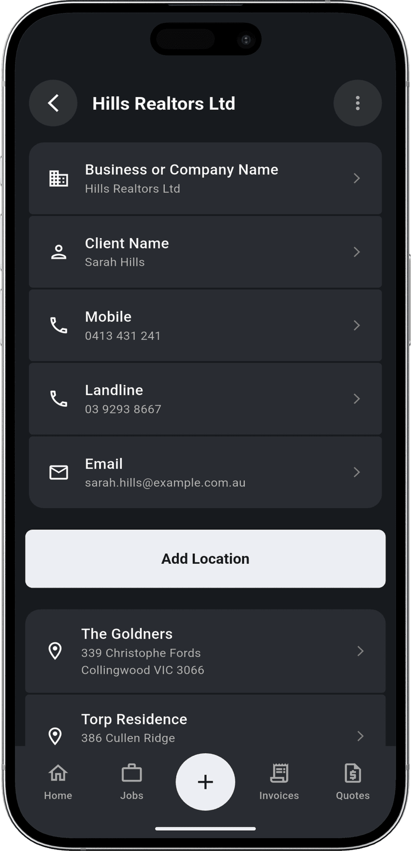 The Real Estate Client step - Viewing client profile