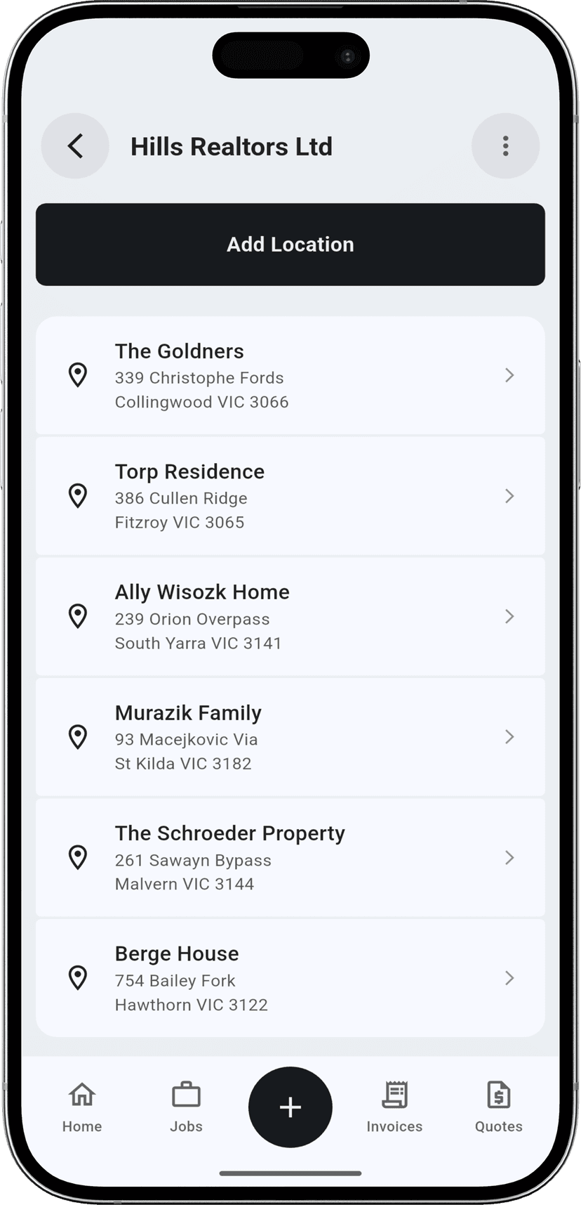 One Client, Many Locations step - List of client properties