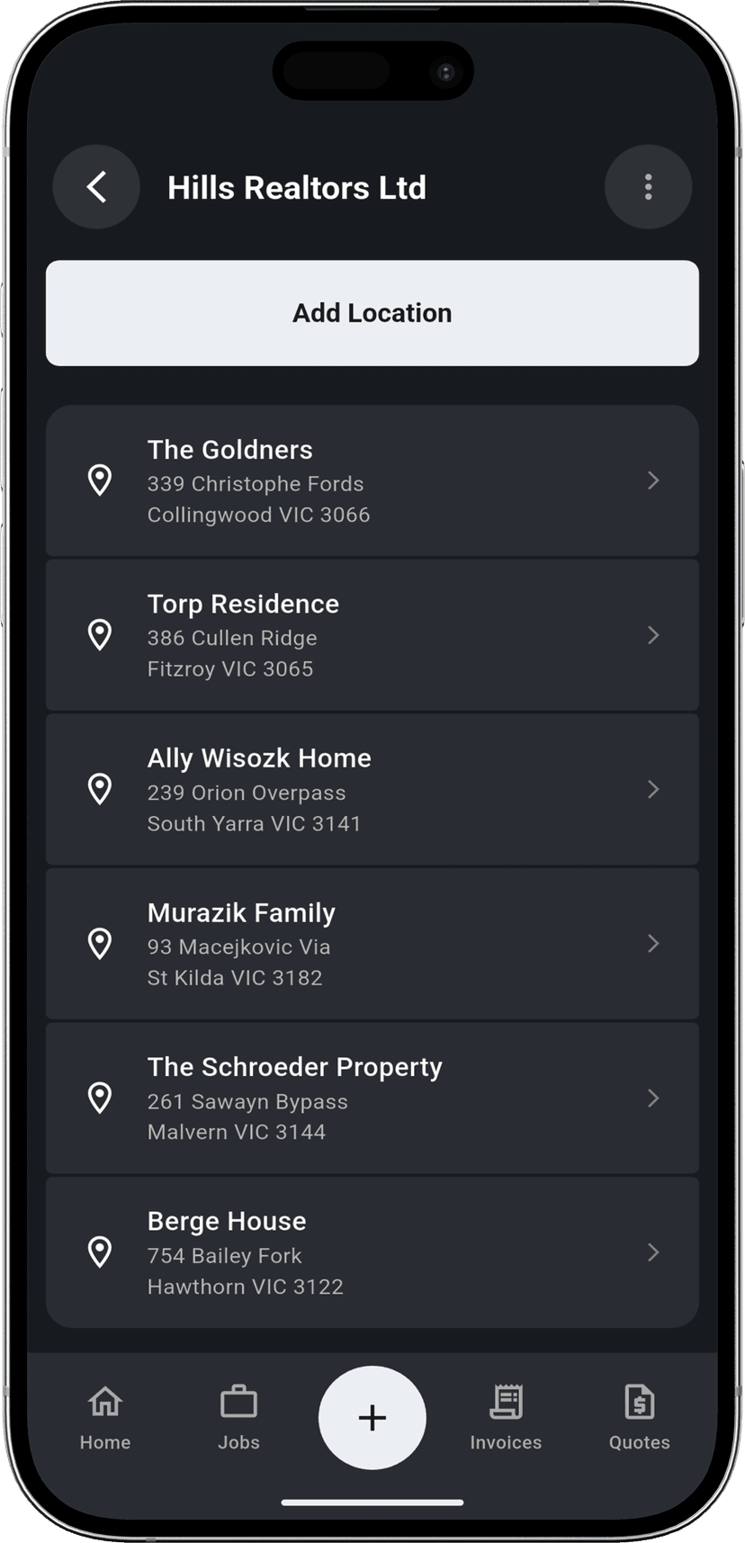 One Client, Many Locations step - List of client properties