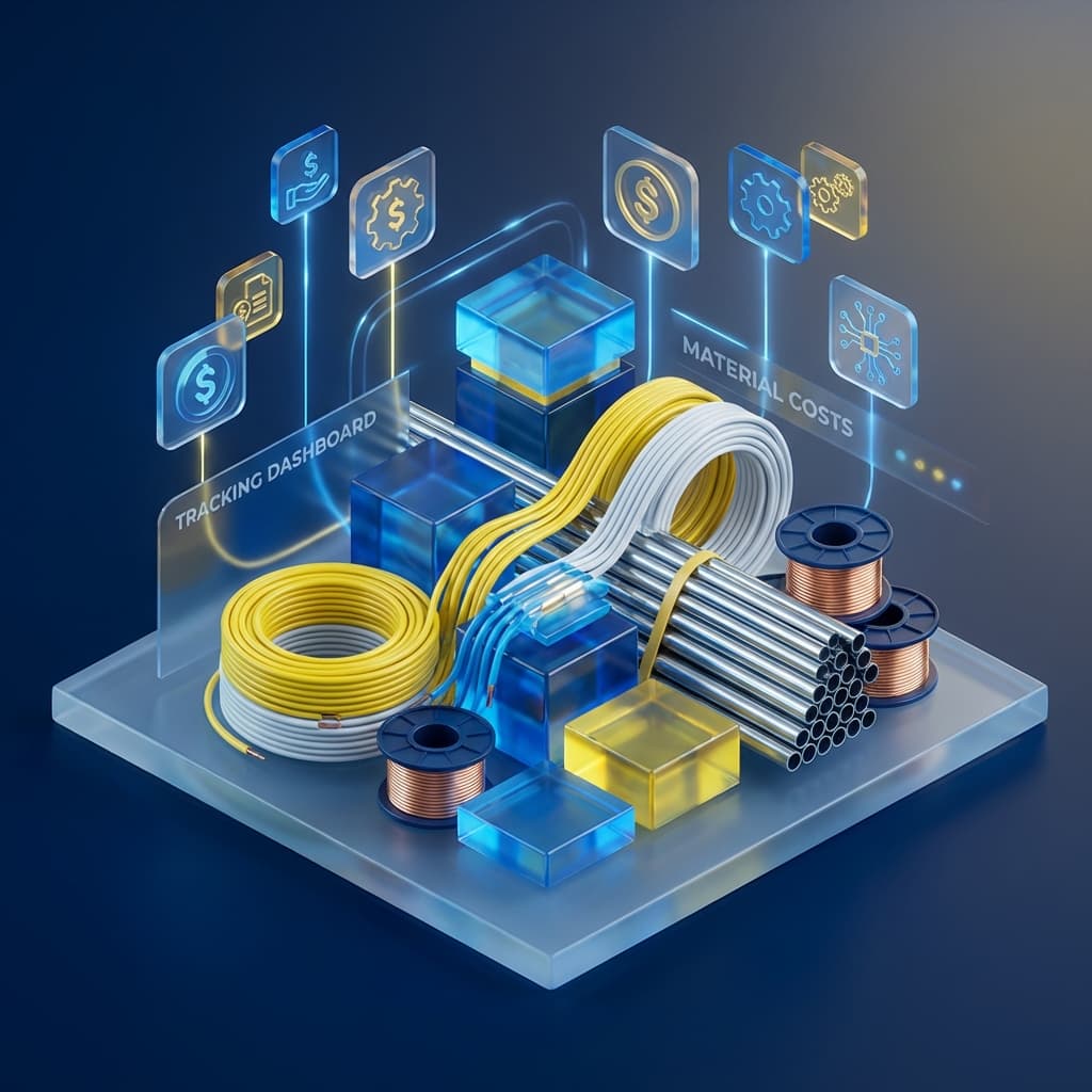 Abstract representation of electrical material tracking