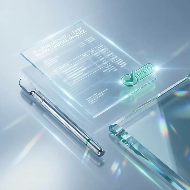 Abstract representation of professional glazing invoices
