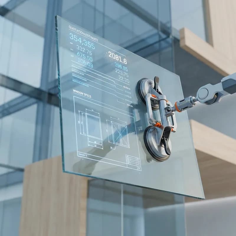 Abstract representation of glazing quotes and measurements