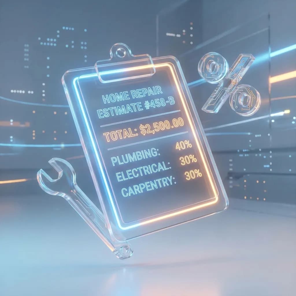 Abstract representation of itemized handyman quotes