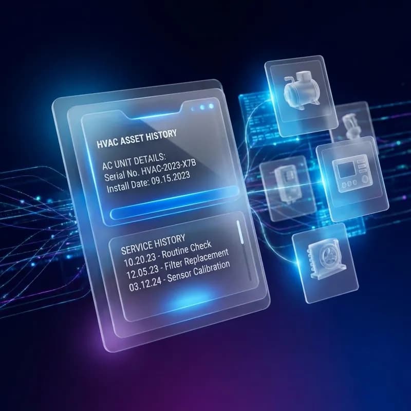 Abstract representation of HVAC asset history