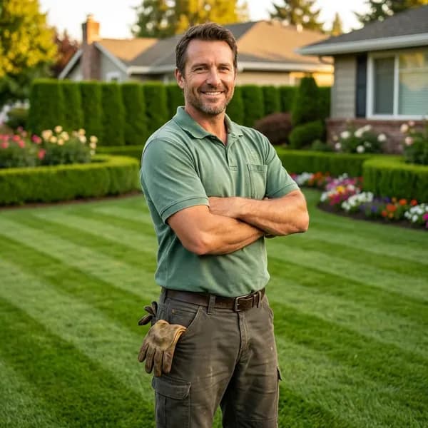 Lawn Care professional using trevy app