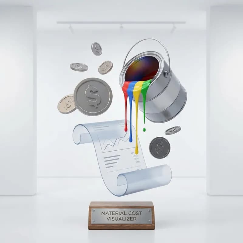 Abstract representation of paint expense tracking