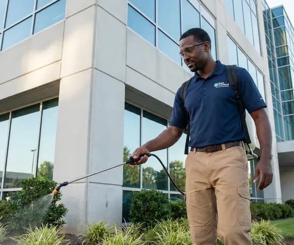 Pest Control professional using trevy app