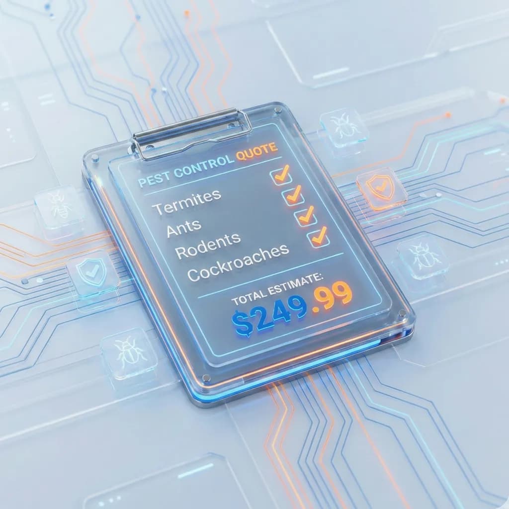 Abstract representation of pest control quotes and pricing