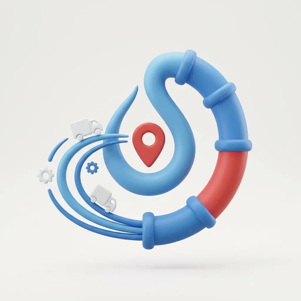 Abstract representation of emergency plumbing dispatch