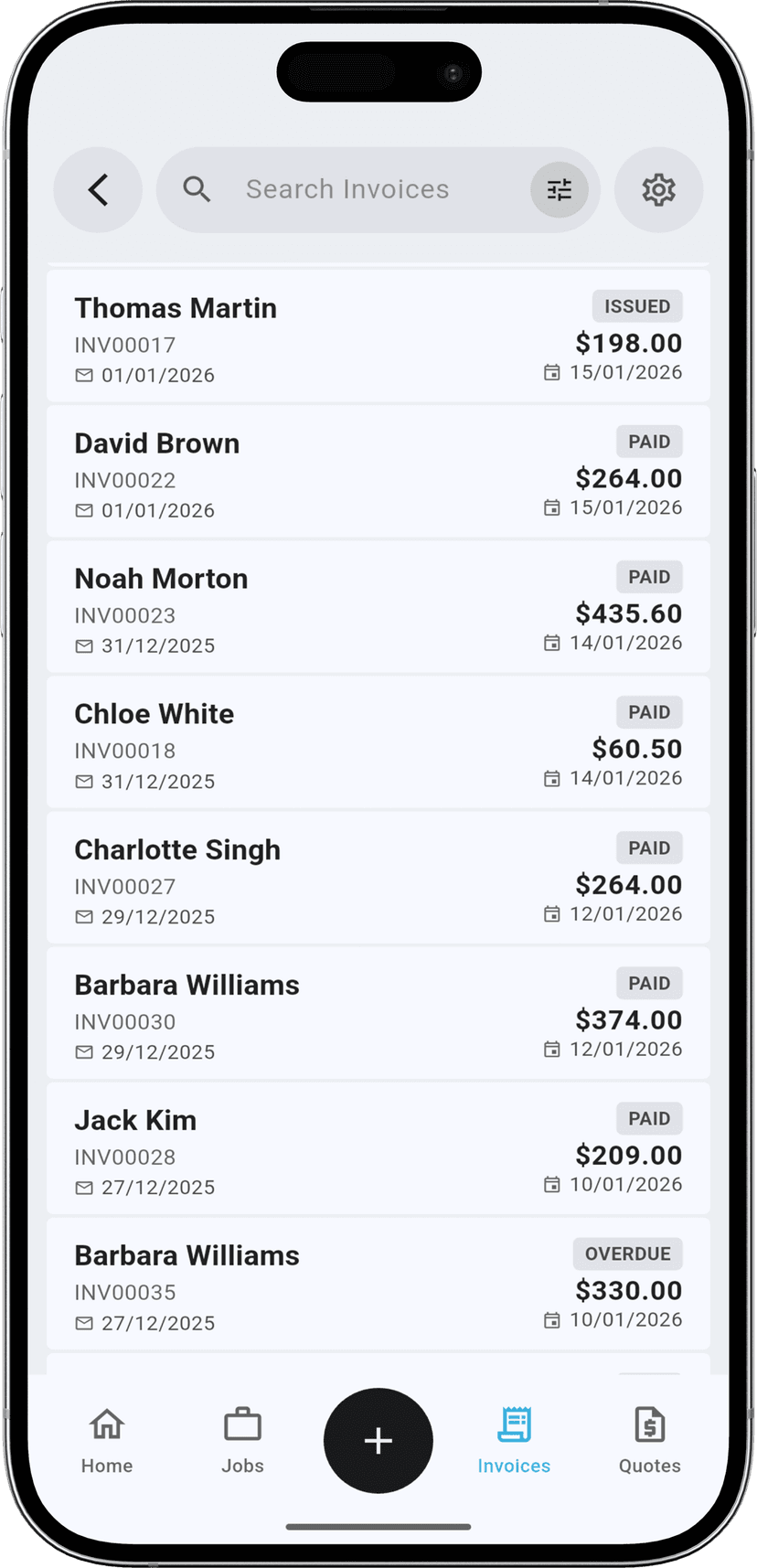 Stay on Top of Payments step - Tracking invoice status