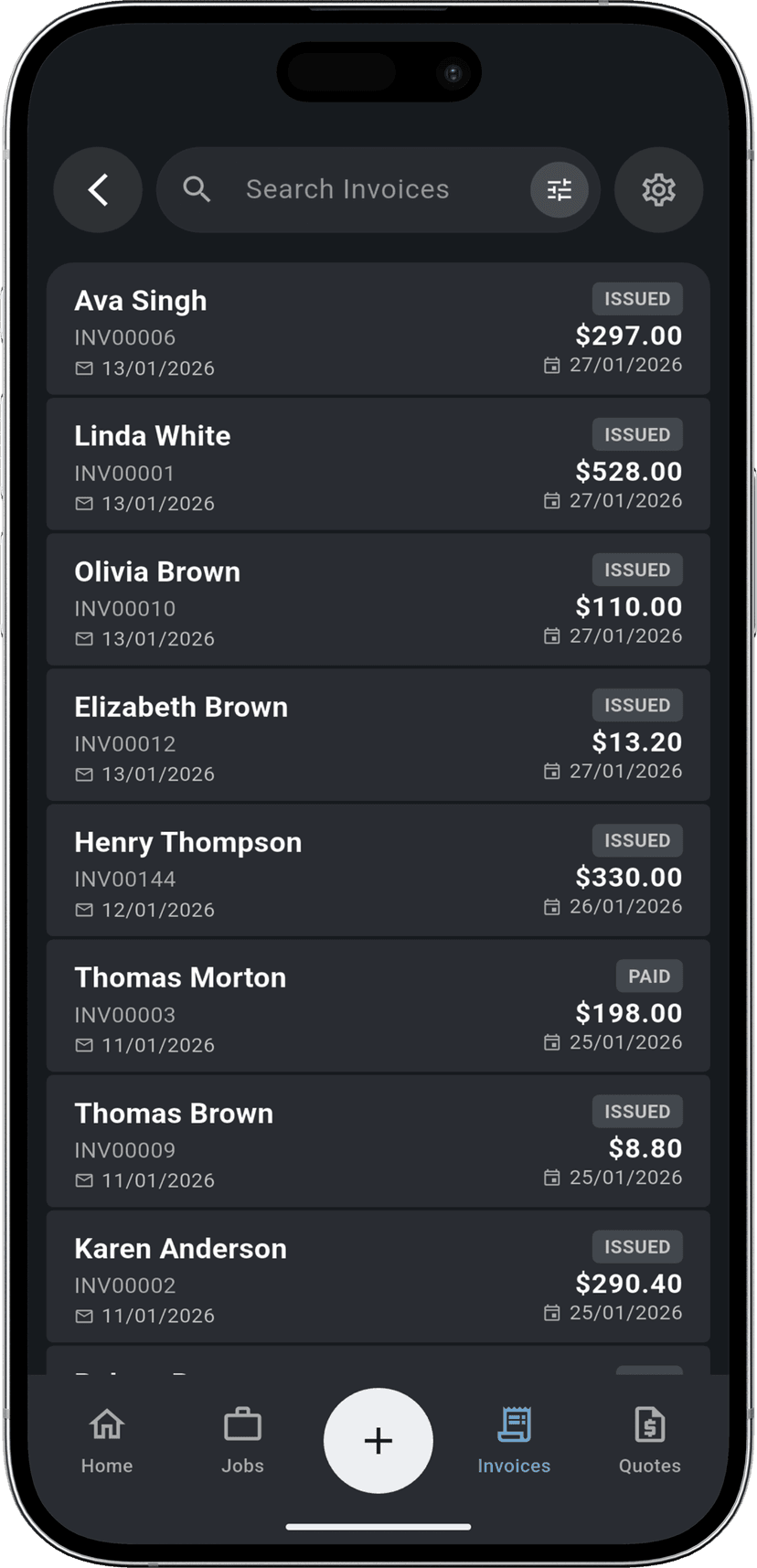 Stay on Top of Payments step - Tracking invoice status