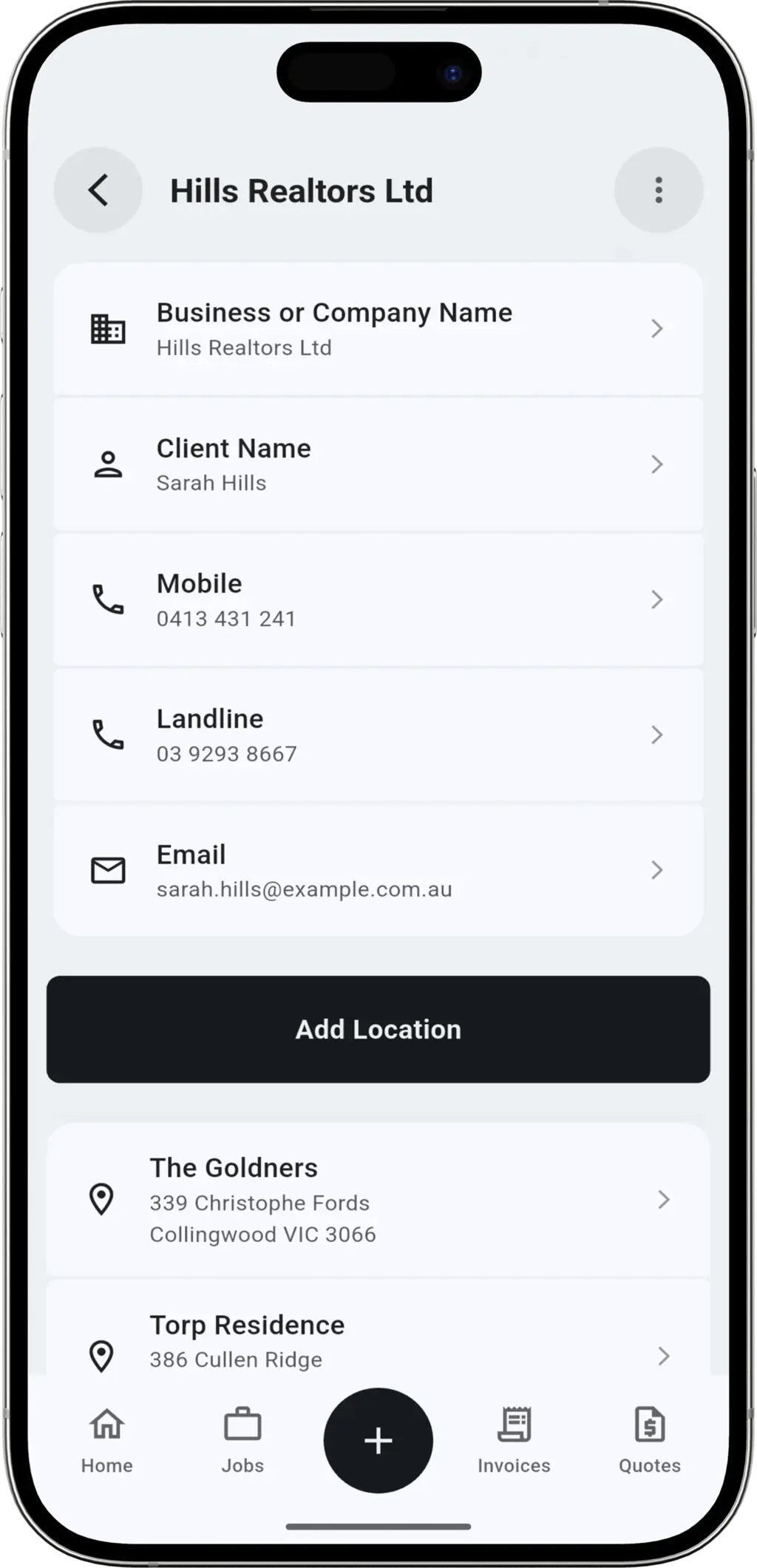 The Real Estate Client step - Viewing client profile
