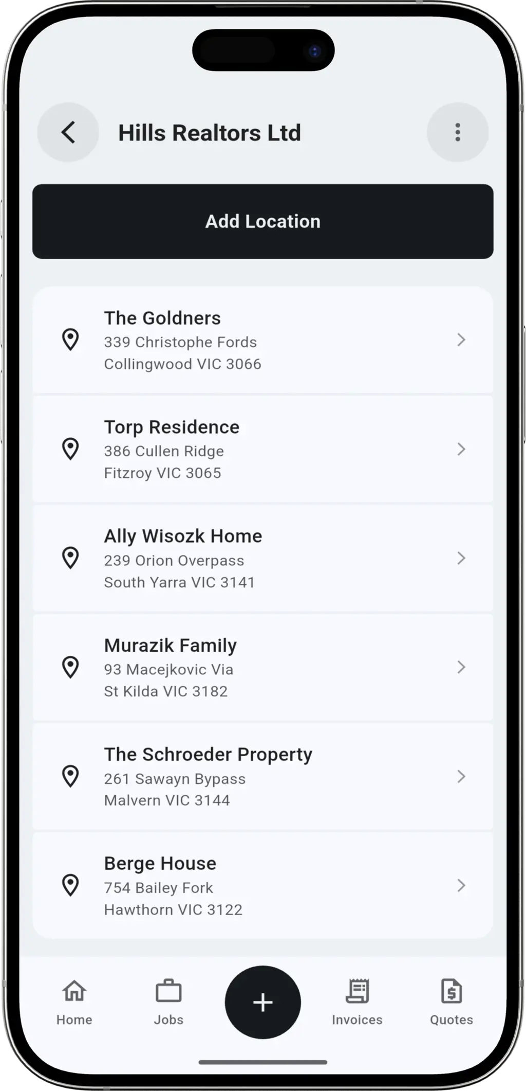 One Client, Many Locations step - List of client properties