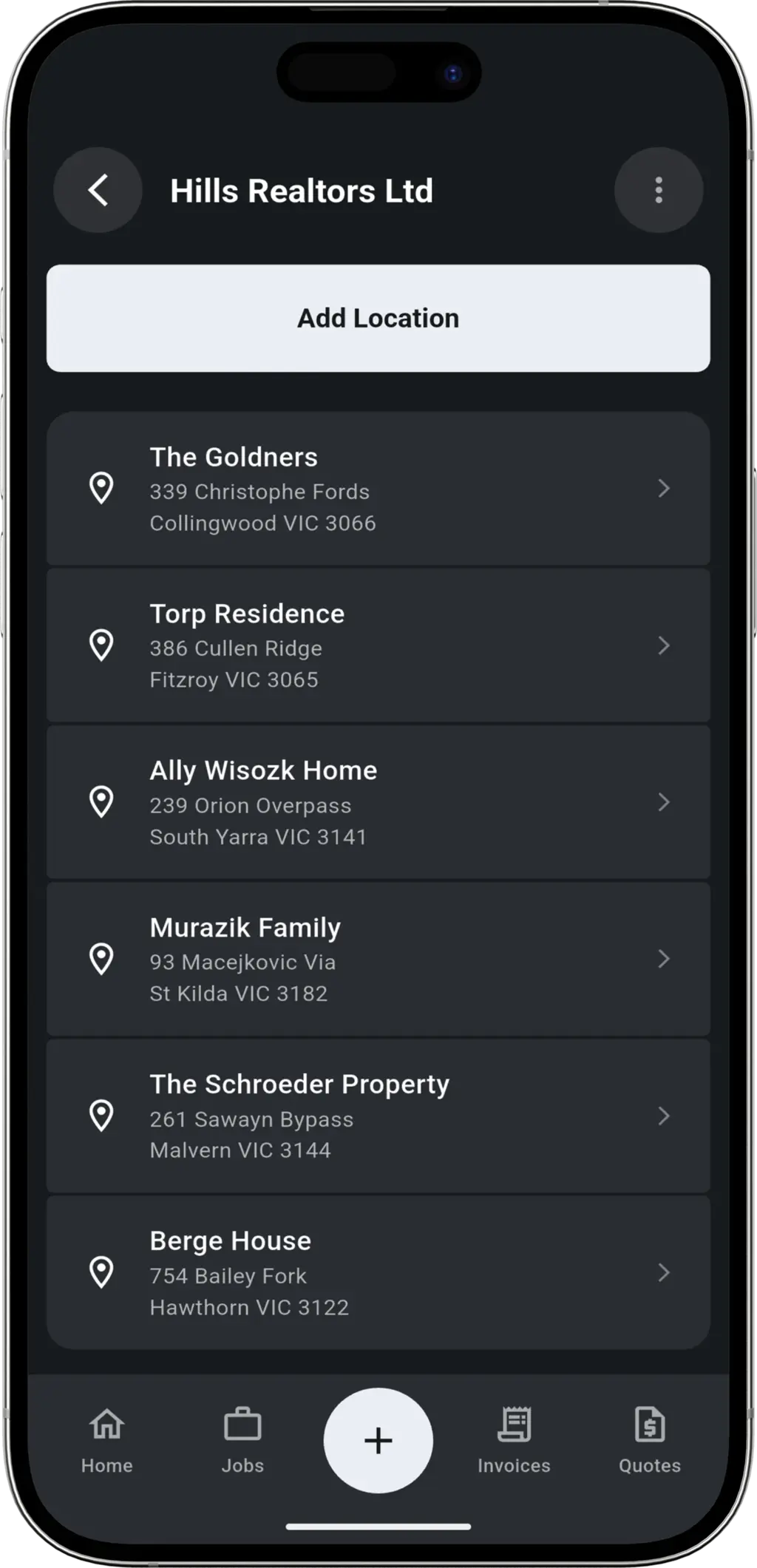 One Client, Many Locations step - List of client properties