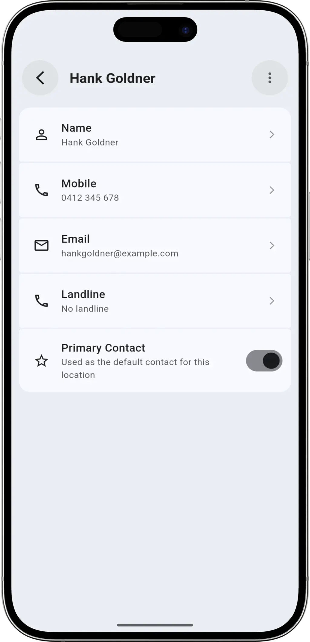 Property Specific Contacts step - Property details and contacts