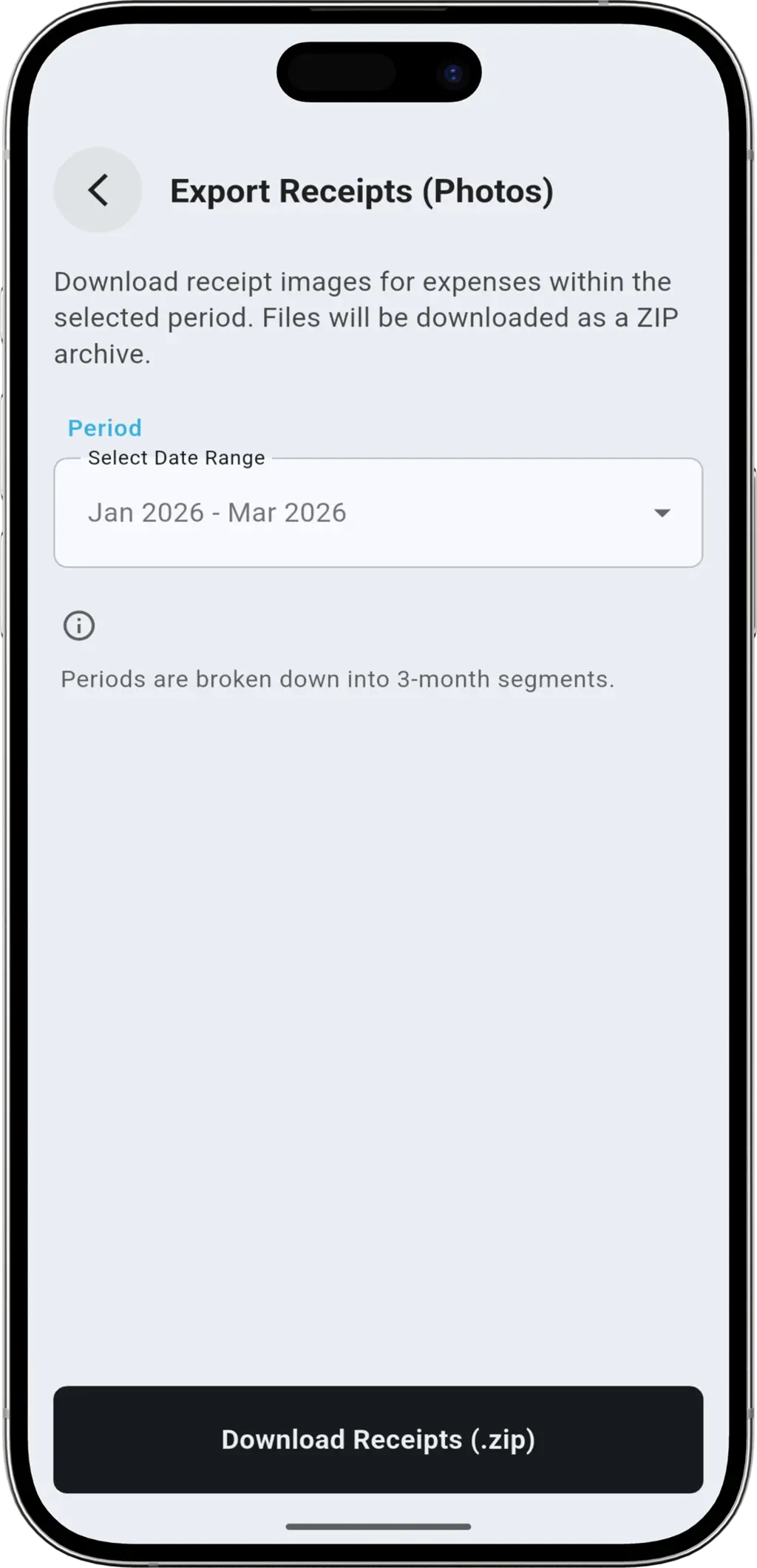 Digital Storage step - Searchable list of saved receipts